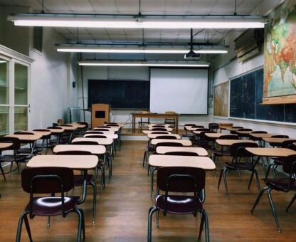 Free classroom chairs photo, public domain design CC0 image.