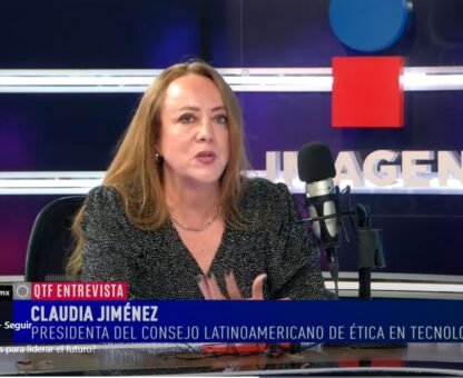 Claudia Jiménez, Presidenta del Consejo Latinoamericano de Ética en Tecnología, durante la entrevista en ¡Qué tal Fernanda! de Imagen Radio