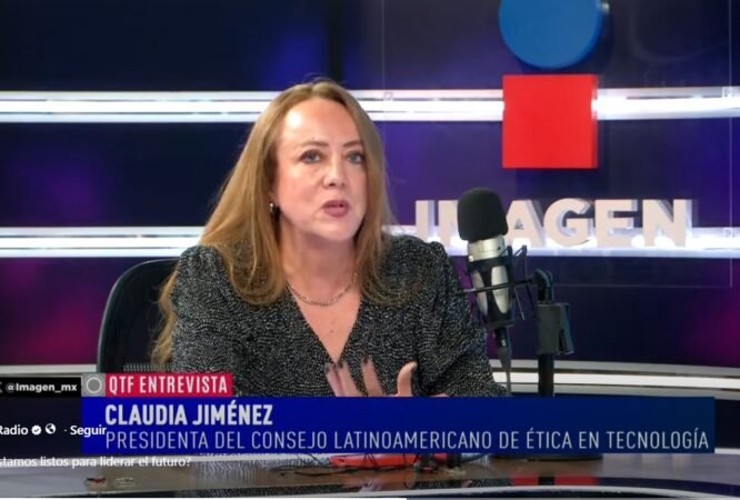 Claudia Jiménez, Presidenta del Consejo Latinoamericano de Ética en Tecnología, durante la entrevista en ¡Qué tal Fernanda! de Imagen Radio