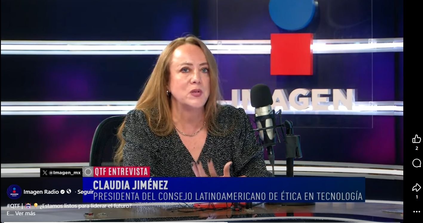 Claudia Jiménez, Presidenta del CLET, durante la entrevista en ¡Qué tal Fernanda!