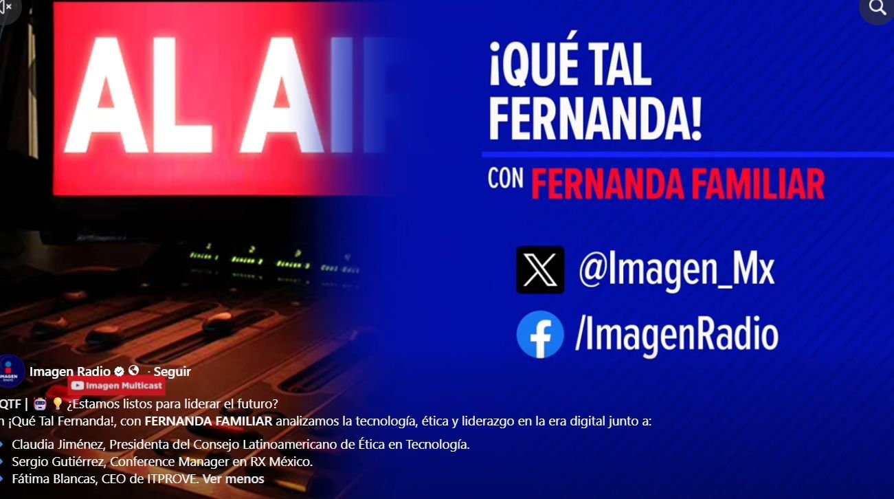Placa del programa ¡Qué tal Fernanda!: ¿Estamos listos para liderar el futuro?